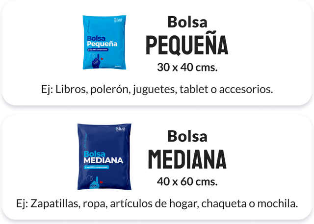 Escoge el tamaño de bolsa